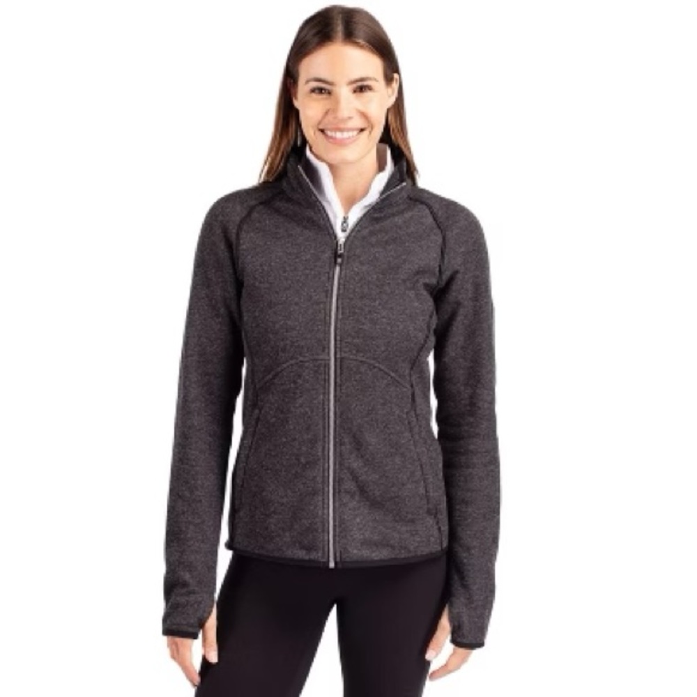 Cutter & Buck Charcoal Mainsail sweater knit women's full zip jacket